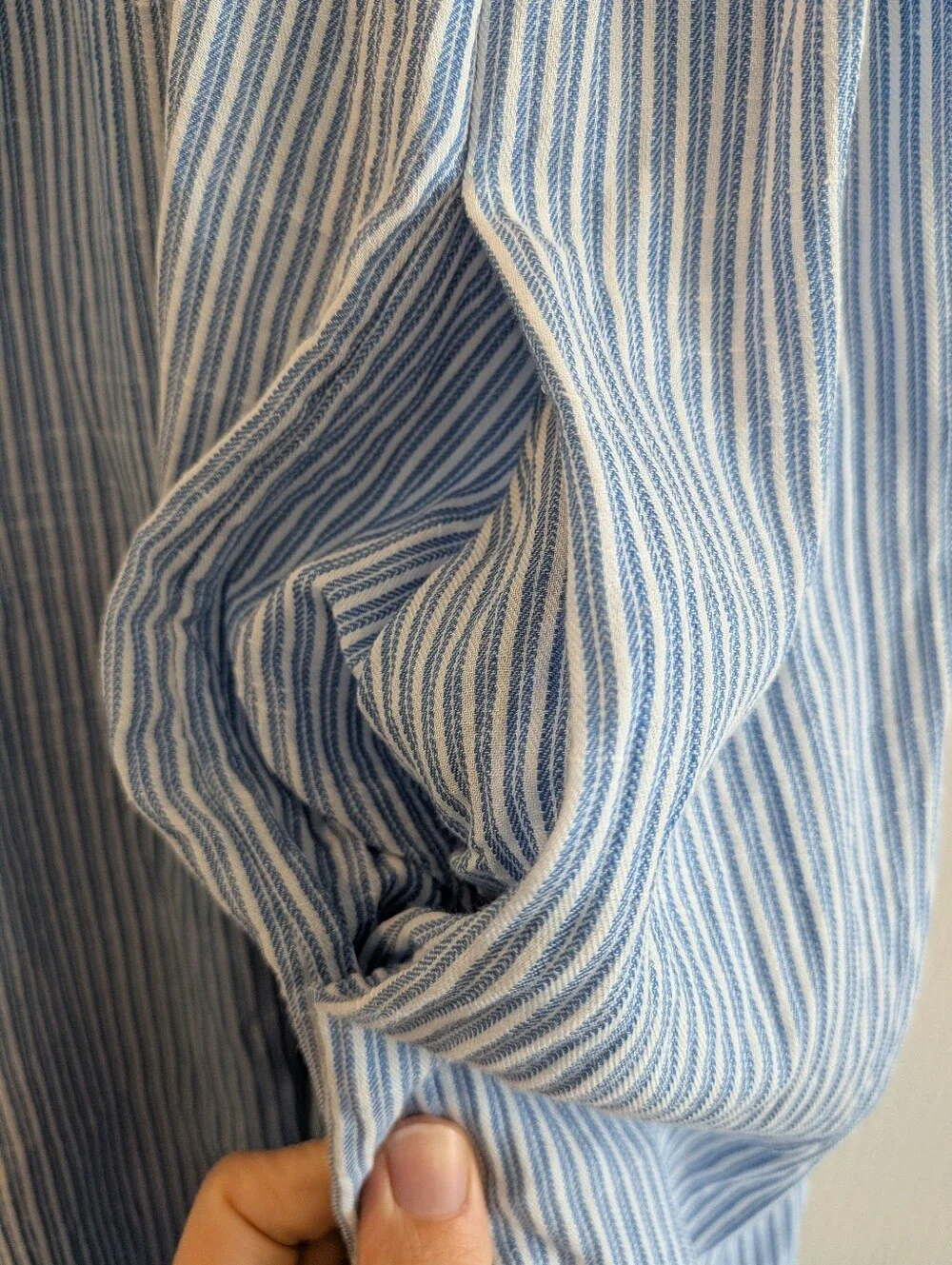 J. Crew Airy Gauze Empire-Waist Midi Dress Stripe Blue White Cotton Size 3X NWT